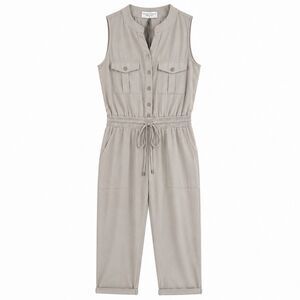 Dress Forum Women’s Sleeveless Utility Jumpsuit Light Khaki Size Small NWOT
